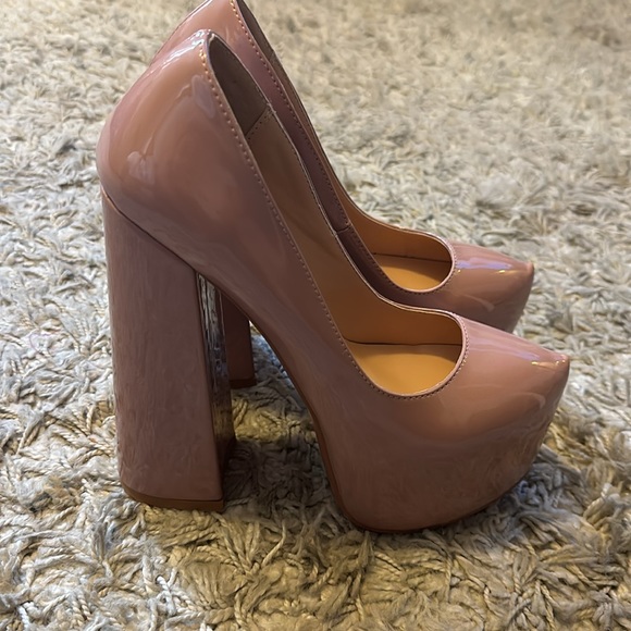 Onlymaker Baby Pink Platform Pointed Toe Chunky Square High Heels Pumps Sz 8 - Picture 6 of 10